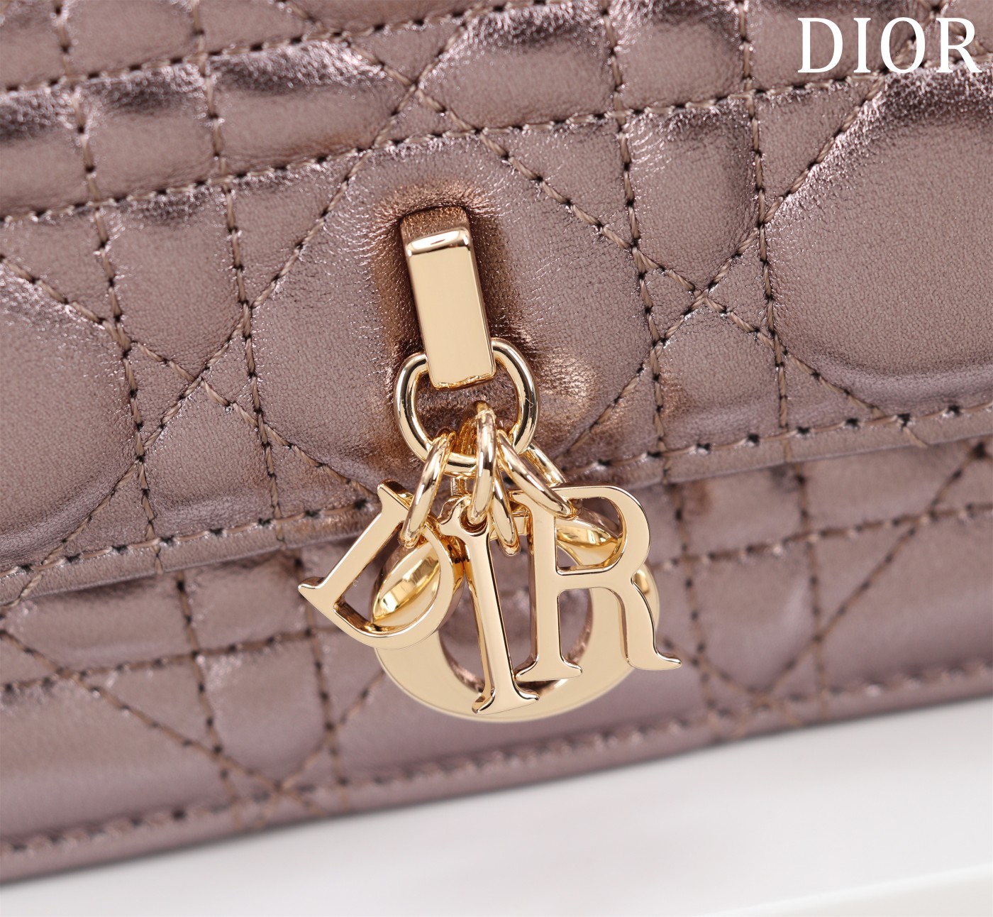 My Dior Mini Bag Silver Cannage Lambskin